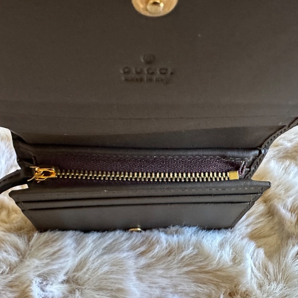 GUCCI - Authentic GG Supreme Canvas Bi-Fold Mini Wallet 508757 Beige / Brown - Picture 7 of 10